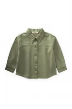 Chemise en gabardine à poche unique, 2-7 ans, vert kaki
