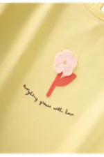 Aplikeli T-Shirt 2-8 Yaş Sarı