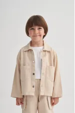 Gabardin Ceket 2-7 Yaş Bej