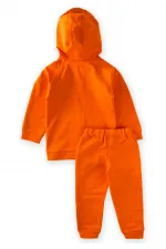 Ensemble de survêtement zippé orange pour enfants de 2 à 9 ans