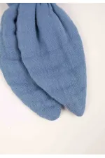 Anneau de dentition en mousseline de bois, bleu indigo.