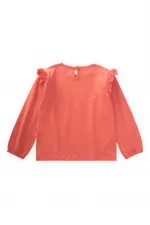 Nervür Detaylı T-Shırt 3-10 Yaş Mercan