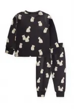 Ensemble pyjama imprimé anthracite pour enfants de 1 à 5 ans