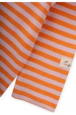 Çizgili Triko Tulum 0-3 Yaş Pudra Şeftali