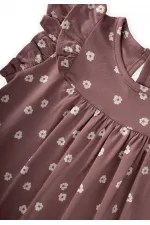 Robe à volants à motifs, 1 à 8 ans, couleur cuivre