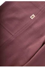 V Yaka Paça Lastikli Keten Salopet 2-7 Yaş Mürdüm