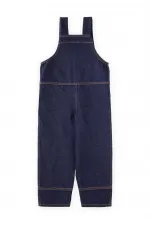 Salopette en jean avec poches latérales pour enfants de 2 à 7 ans, bleue