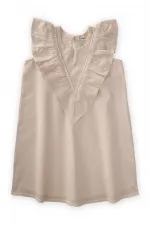 Robe à ourlet et dos en dentelle, 2-7 ans, écru