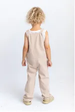 Salopette en gabardine beige 2-7 ans