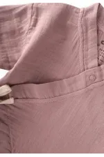 Grenouillère bébé en mousseline biologique à enfiler, 0-9 mois, couleur cuivre