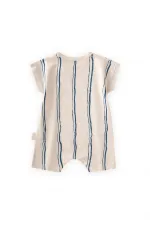 Barboteuse rayée 0-3 ans, blanc cassé