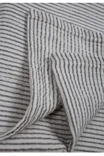 Naturel Müslin Battaniye 90X100Cm Füme İnce Çizgili