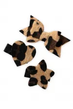 Pince à cheveux à motifs cœur, nœud et étoile, imprimé léopard