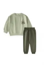 Ensemble chino imprimé Babyc 2-7 ans vert