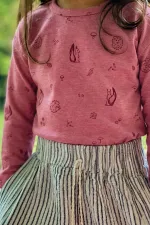 T-shirt à manches longues à motifs prune pour enfant de 0 à 3 ans