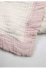 Couverture brute à quatre couches, passepoil épais, 85 x 90 cm, poudre