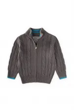 Hair Braided Cardigan, Ages 2-11, Grey (A)