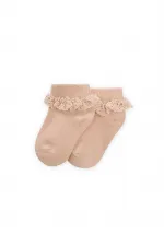 Lace Baby Bootie Socks 0-4 Years Sand