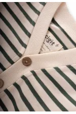 Gilet rayé vert kaki pour enfant de 2 à 10 ans