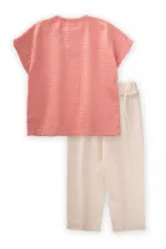 Ensemble pantalon large coupe oversize, 3-10 ans, rose pâle