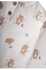 Animal Desenli Pijama Takım 1-5 Yaş Kırık Beyaz Animal Desenli Pijama Takım 1-5 Yaş Kırık Beyaz