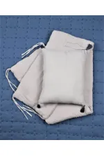 Müslin Bebek Yatak Koruma Yastık Seti (Yıkanmıştır) 32X180 cm +/- 2 cm Gri