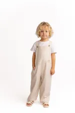 Wide Leg Linen Overalls 2-7 Years Natural