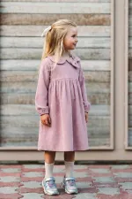 Robe en velours lilas 1-8 ans