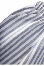 Müslin Pantolon 1-10 Yaş Mavi Kalın Çizgili