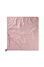 Serviette triangulaire en mousseline double épaisseur faite main (lavée) 75 x 75 cm lilas