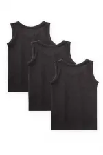 Üçlü Geniş Askılı Atlet Set 2-9 yaş Siyah