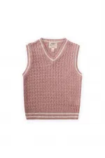 Pull en maille rose poudré pour enfants de 3 à 9 ans