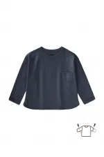 T-shirt saisonnier à manches longues, 1 à 7 ans, bleu marine