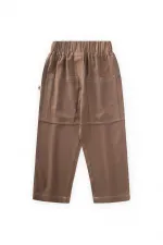 Kontrast Dikişli Keten Pantolon 2-7 Yaş Caramel