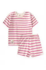 Striped Shorts Set 1-7 Years Fuchsia
