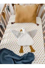 Duck Muslin Sleeping Companion (Washed) 35x35 cm Ecru-Grey