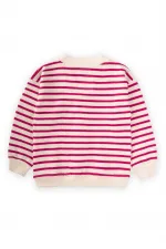 Gilet rayé fuchsia pour enfants de 2 à 10 ans