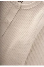 Basic Ribbed Bodysuit Set for 0-3 Years Old Light Beige