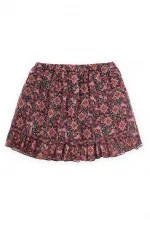 Jupe de saison en mousseline à motifs pour fille de 1 à 8 ans, noire