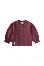 Chemise en mousseline biologique pour enfants de 2 à 10 ans, couleur prune