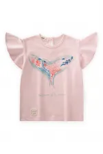 Okyanus Temalı T-Shırt 2-8 Yaş Pudra Pembe