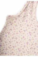 Débardeur deux pièces à larges bretelles, 2-11 ans, écru, lilas, motif floral