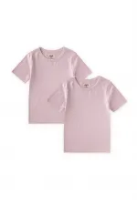 Two-Piece Short-Sleeved Tank Top, Ages 2-9, Powder Pink