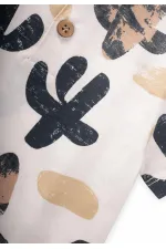 Patterned Overalls 0-4 Years Off White