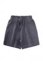 Sarh Keten Şort 2-9 Yaş Antrasit
