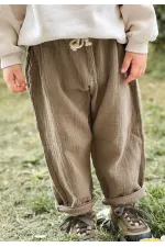 Müslin Pantolon 1-10 Yaş Koyu Bej