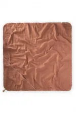 Double Layer Handmade Muslin Triangle Towel (Washed) 75x75 cm Coffee