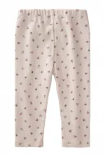 Desenli Tayt 1-5 Yaş Ekru