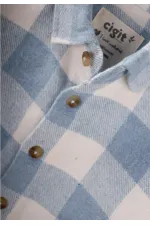 Chemise de bûcheron à carreaux bleus pour enfants de 1 à 9 ans