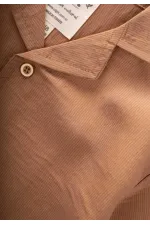 Chemise hawaïenne rayée en modal, couleur camel, 1-8 ans